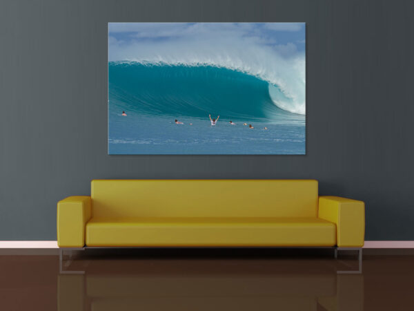 Canvas wall hanging of Big day and Huge wave at "The Office" HTs also known as Lances Right
